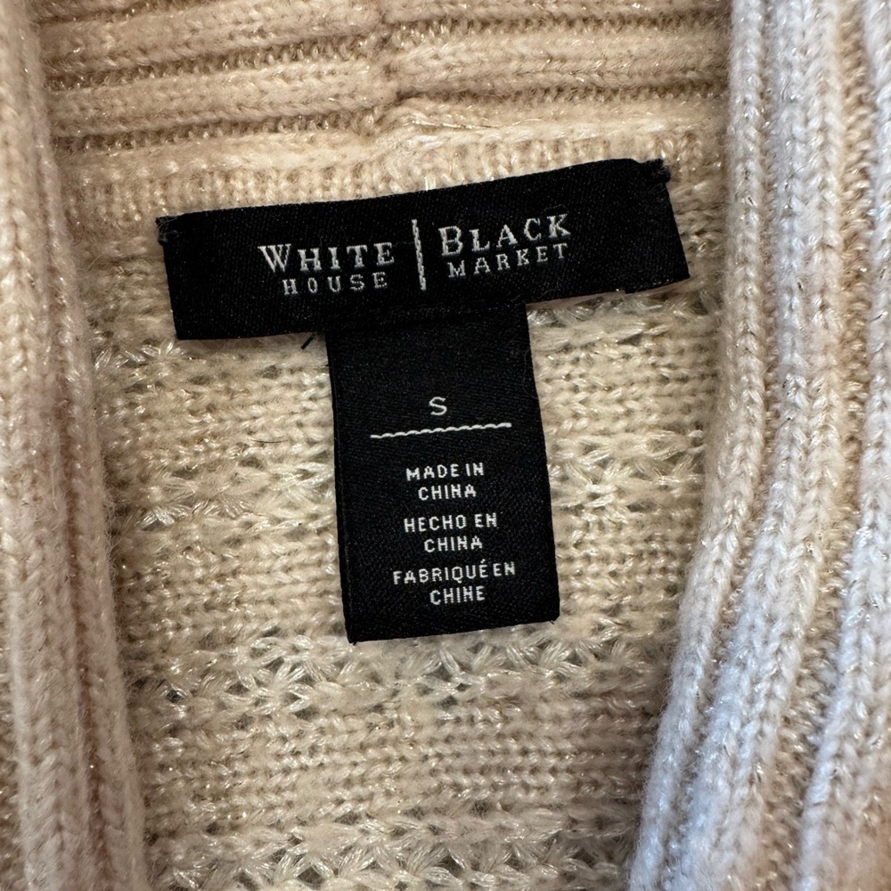 White House Black Market Cream Cardigan Sweater - Picture 3 of 11